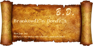 Brankován Donát névjegykártya
